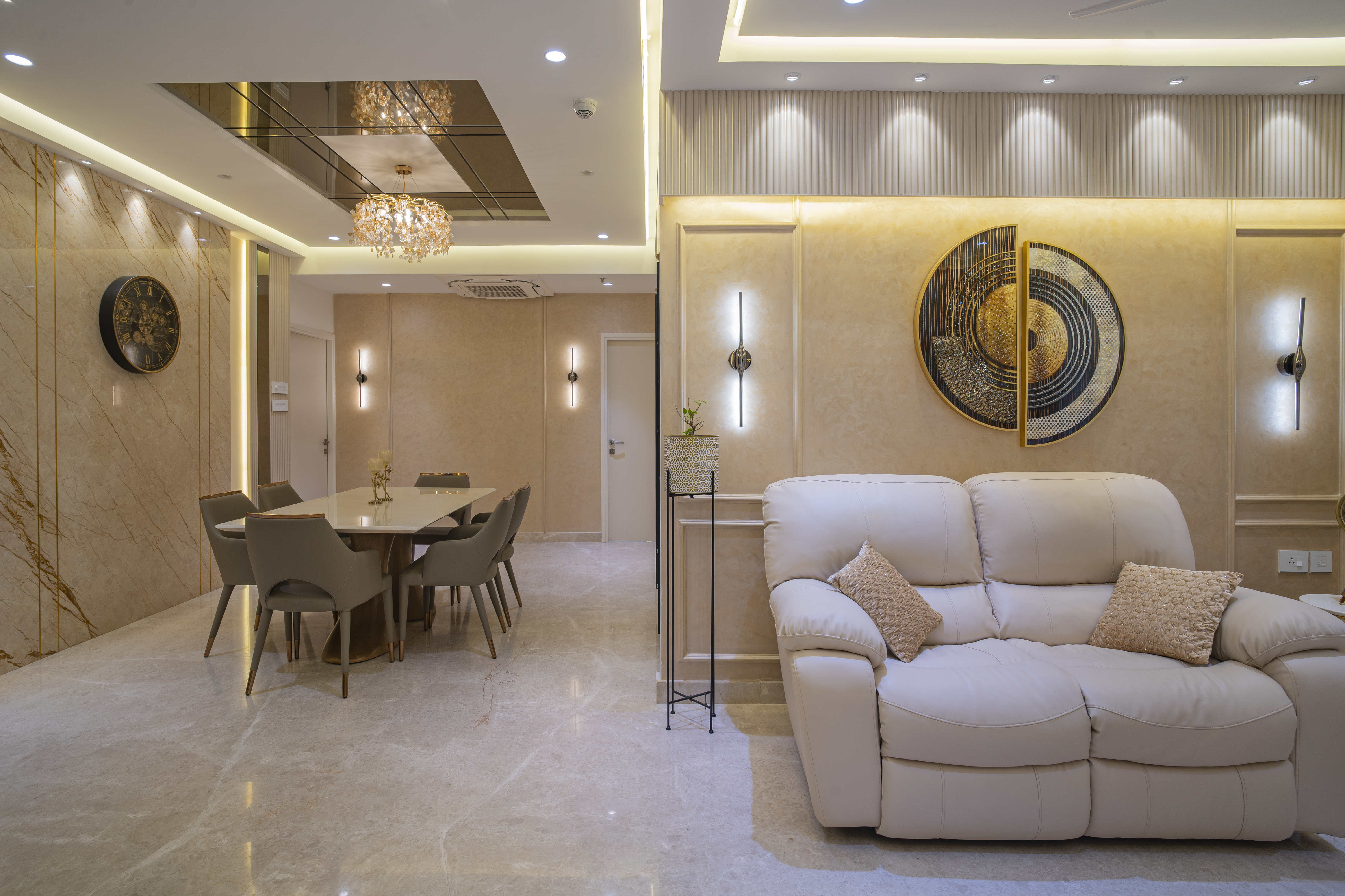 A Story of Style & Elegance- Aurobindo Kohinoor Flat Interiors