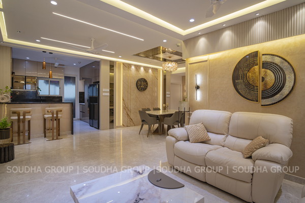 A Story of Style & Elegance- Aurobindo Kohinoor Flat Interiors