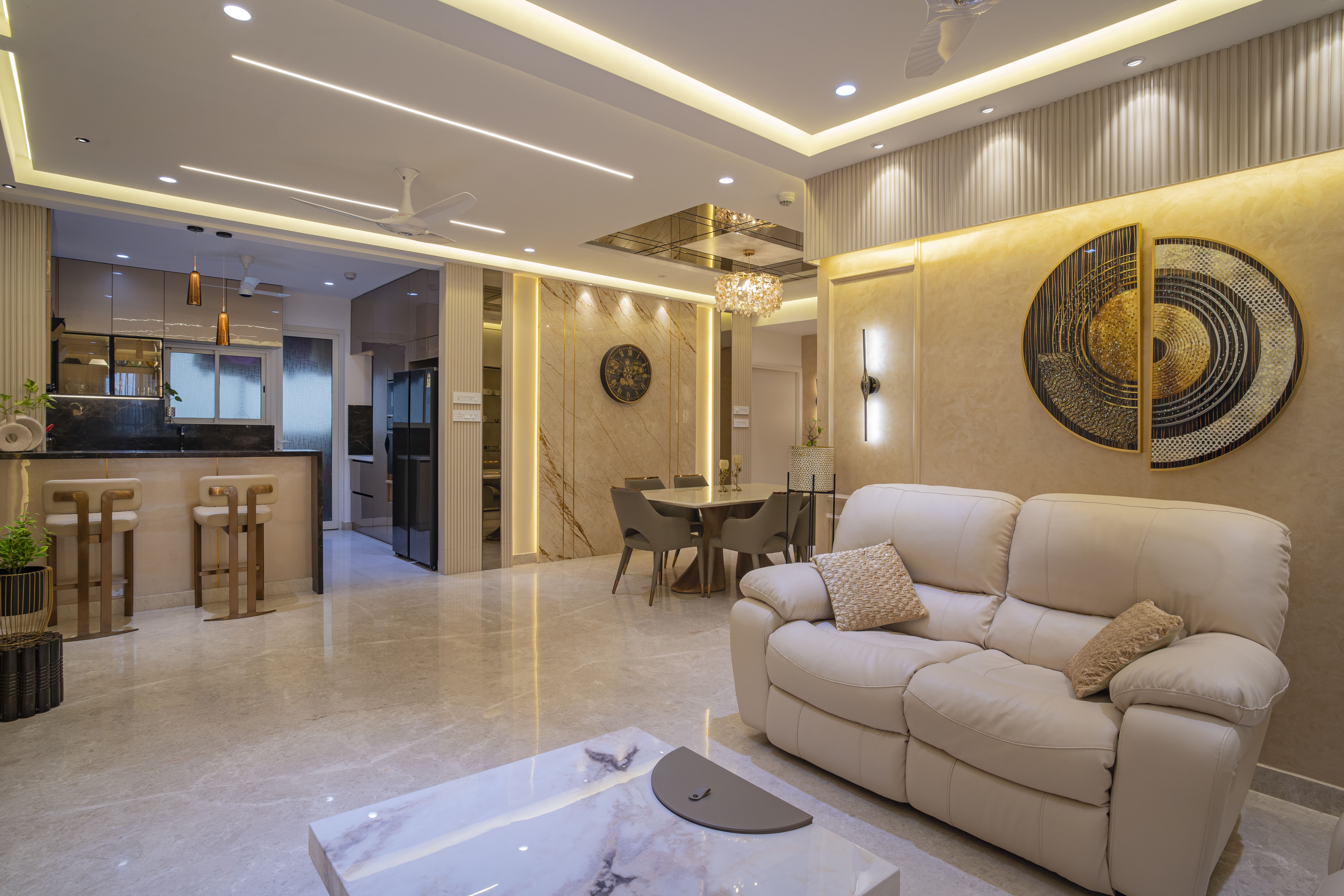 A Story of Style & Elegance- Aurobindo Kohinoor Flat Interiors