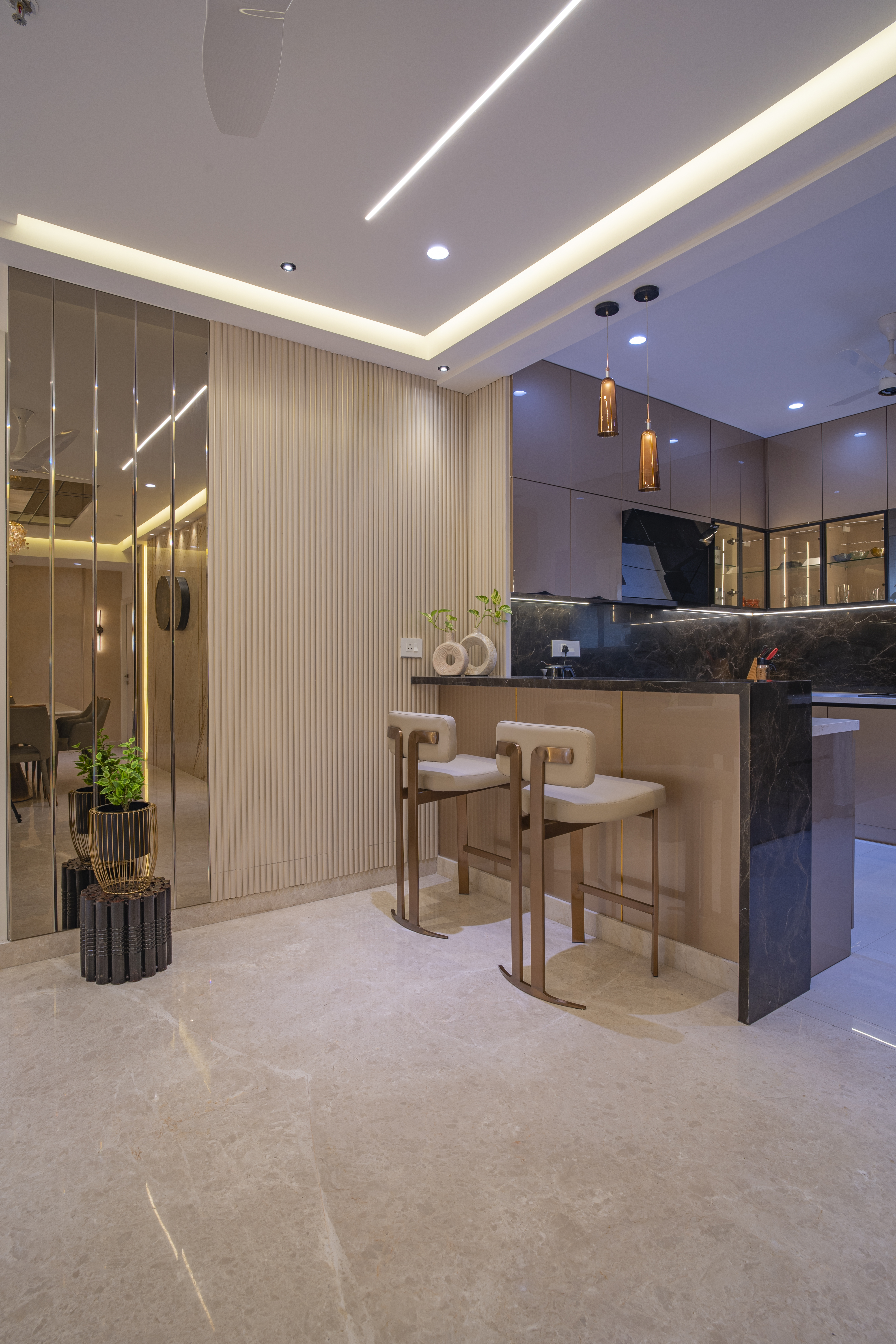 A Story of Style & Elegance- Aurobindo Kohinoor Flat Interiors