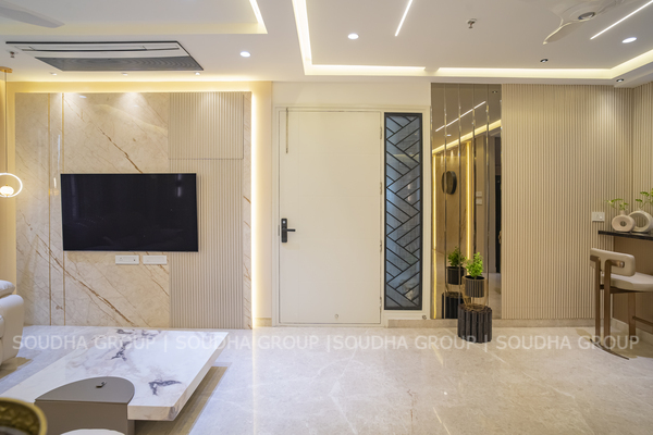 A Story of Style & Elegance- Aurobindo Kohinoor Flat Interiors